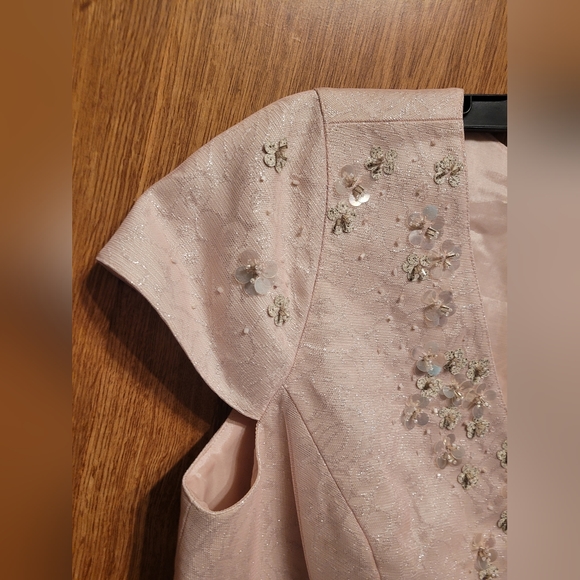 2 piece vintage blush pink shimmery outfit Barrie Pace size 10 - Picture 6 of 11